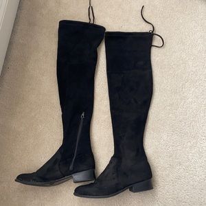 over the knee tie behind knee